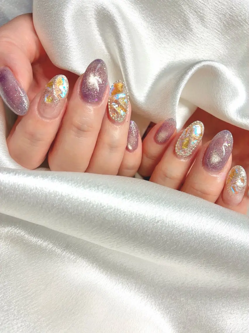 ネイル キラキラネイル マグネットネイル ワンカラーネイル ハンドネイル Nail salon BeBeのネイルデザイン