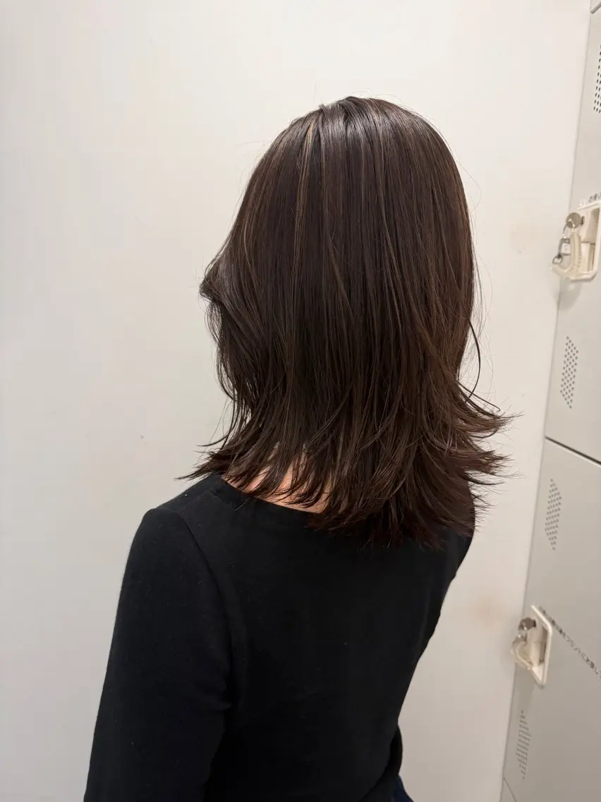 ミディアム ヘアカラー 🎨透明感カラー/ ハイライト/近藤怜那のヘアスタイル