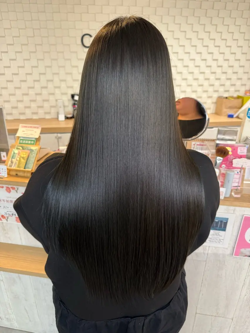 ロング カラー トリートメント 韓国レイヤー🪽 無重力パーマナツキのヘアスタイル