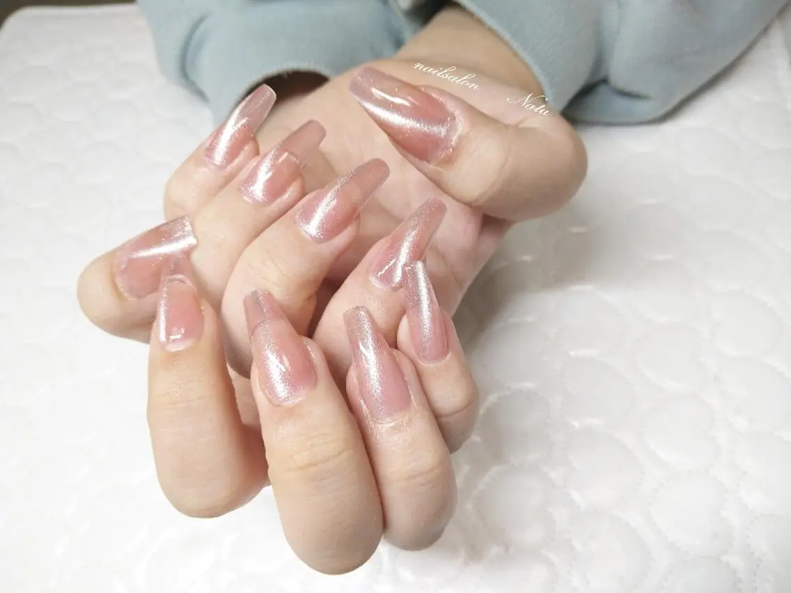 ネイル 長さ出し フラッシュネイル マグネットネイル ミラーネイル nailsalon　 Natuのネイルデザイン