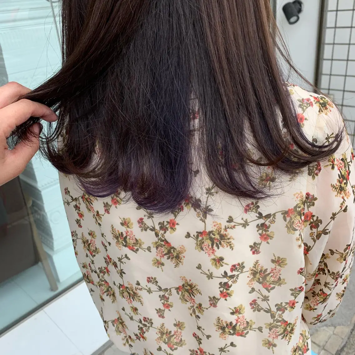 セミロング パープルカラー 👑満足度1000% 重村 春奈👑のヘアスタイル