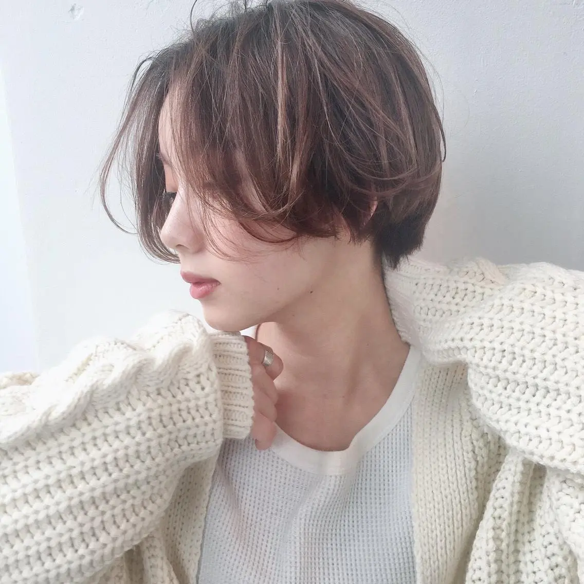 ショート カラー パーマ レイヤーボブ/ボブ 仲川和人のヘアスタイル
