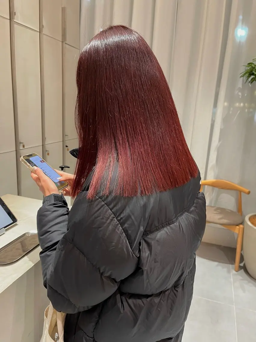 ミディアム カラー ヘアカラー minami🪷 暖色カラーのヘアスタイル