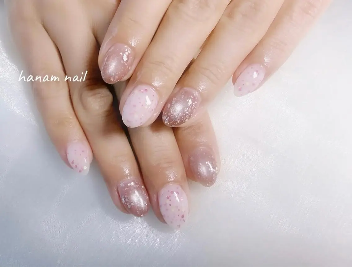 ネイル シンプルネイル hanam nail 🌿🩵ハナムネイルのネイルデザイン