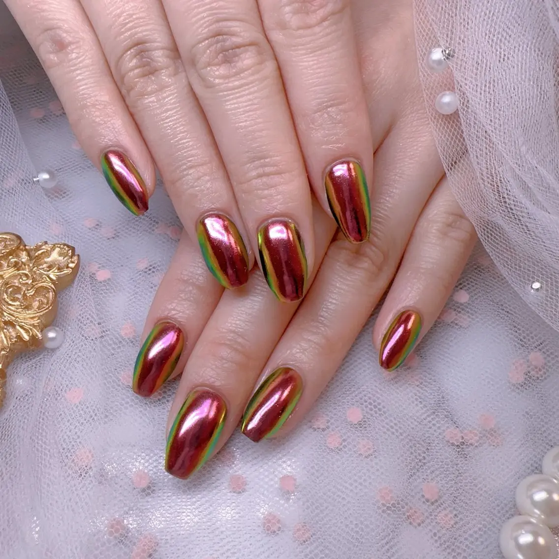 ネイル オーロラネイル フットネイル 韓国ネイル ラメ(グリッター) ラメグラデーション ハンドネイル Belle nail salon 新小岩のネイルデザイン