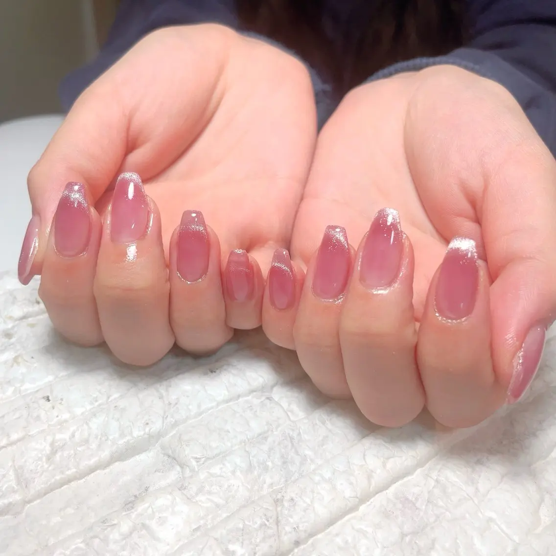 ネイル フレンチネイル マグネットネイル マグネットフレンチ yochi nailのネイルデザイン