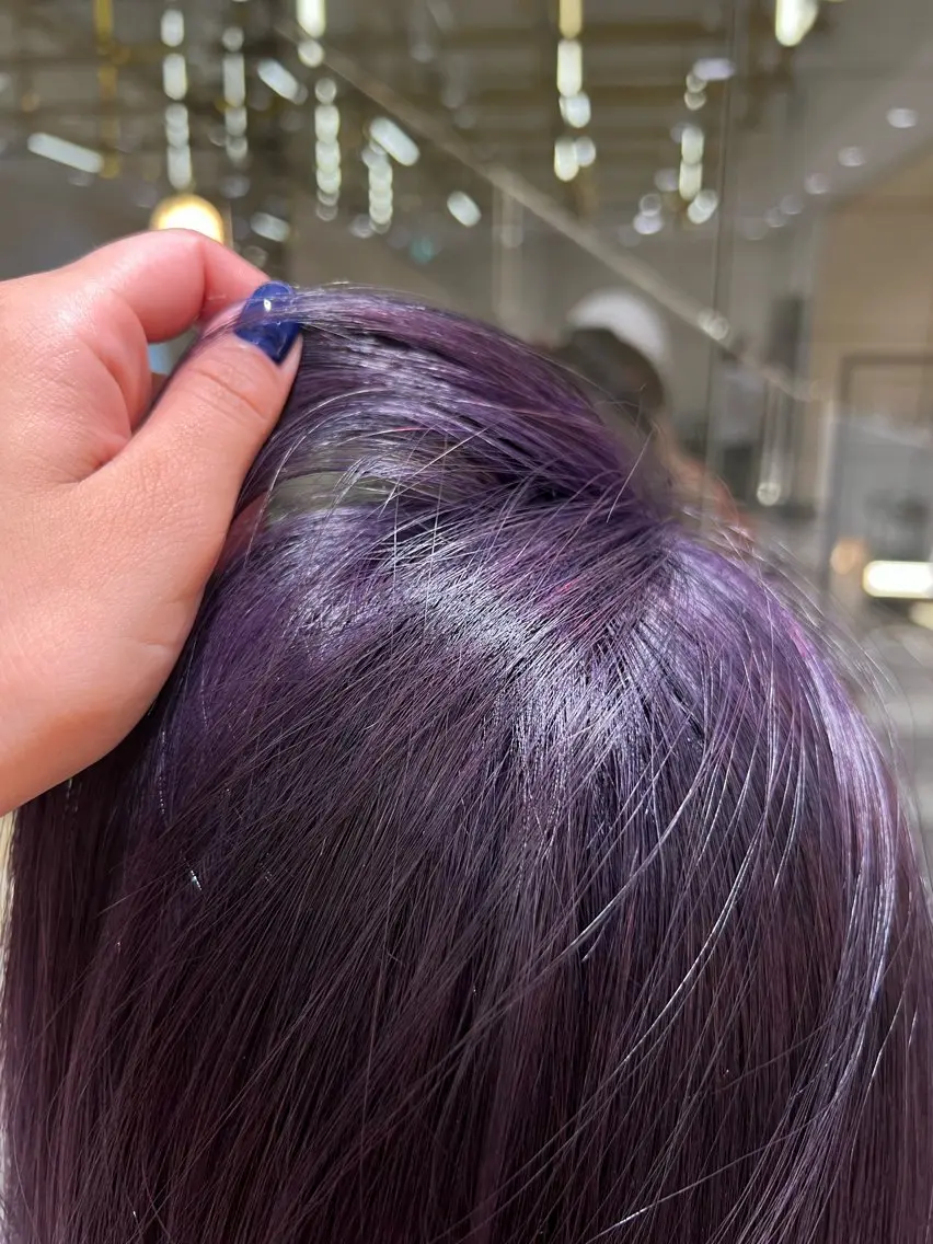 セミロング カラー ブリーチ パープルカラー 酸性ストレート人気 No,1/カスミ🩰のヘアスタイル