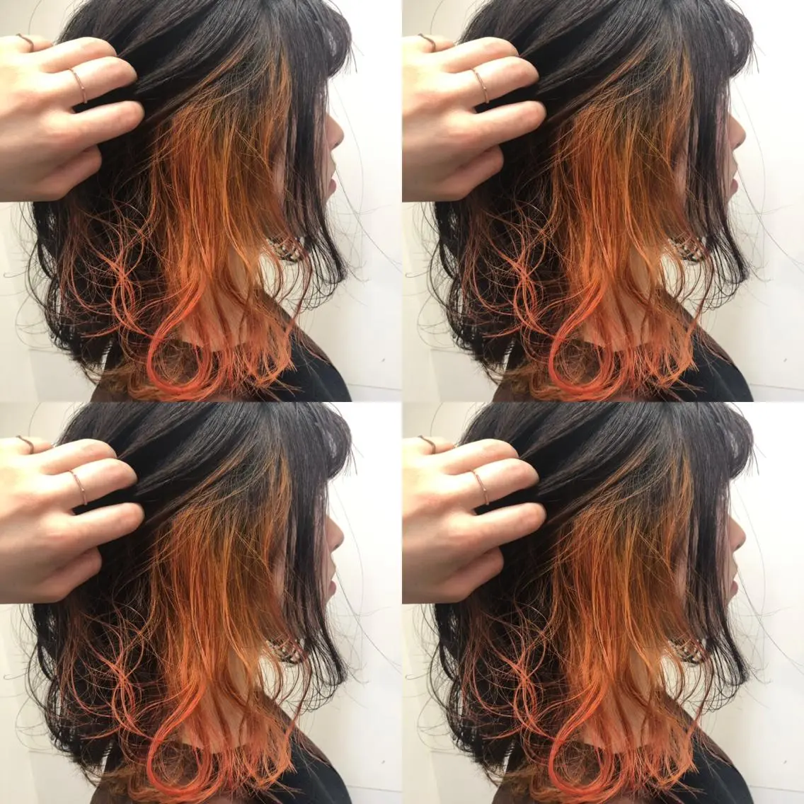 ショート カラー インナーカラー オレンジ ブリーチ👩‍🦳/ ‪✂︎MANAMIのヘアスタイル