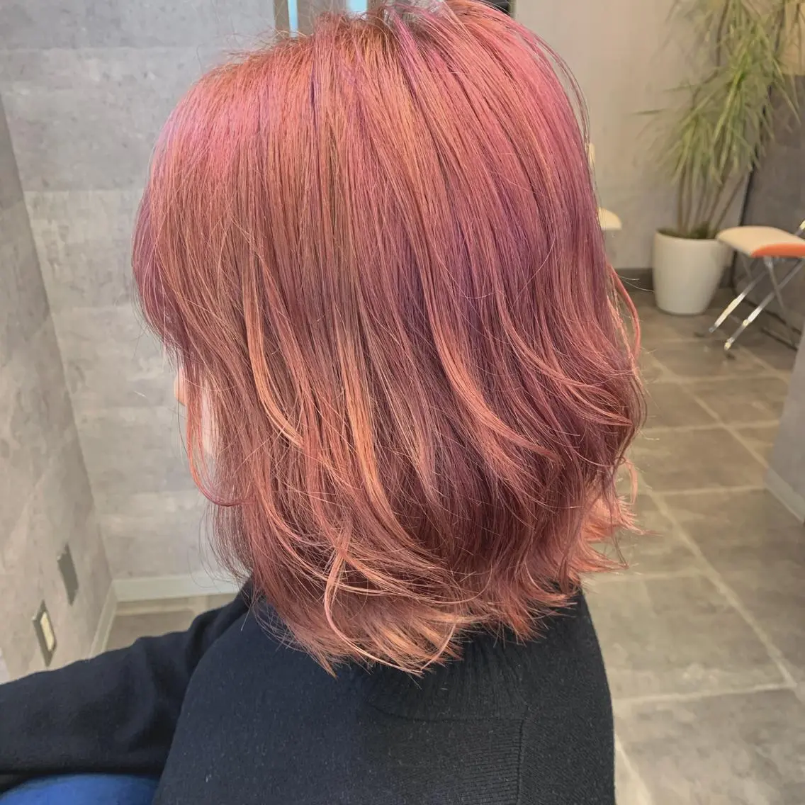 ミディアム カラー ピンクカラー ヘアカラー 今野 美栄のヘアスタイル