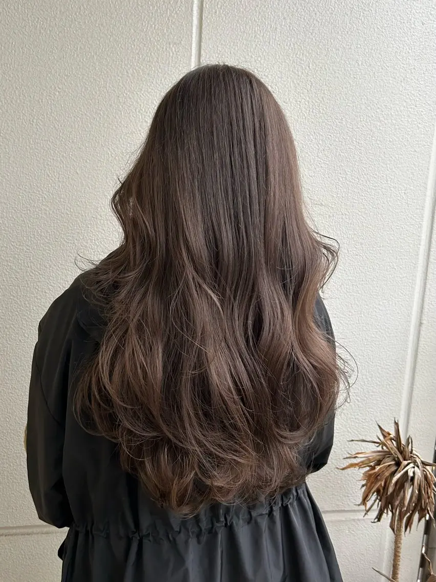 ロング カラー ヘアアレンジ ブラウンカラー グレージュ 《暖色/韓国hair 》🇰🇷桑原ユキネのヘアスタイル