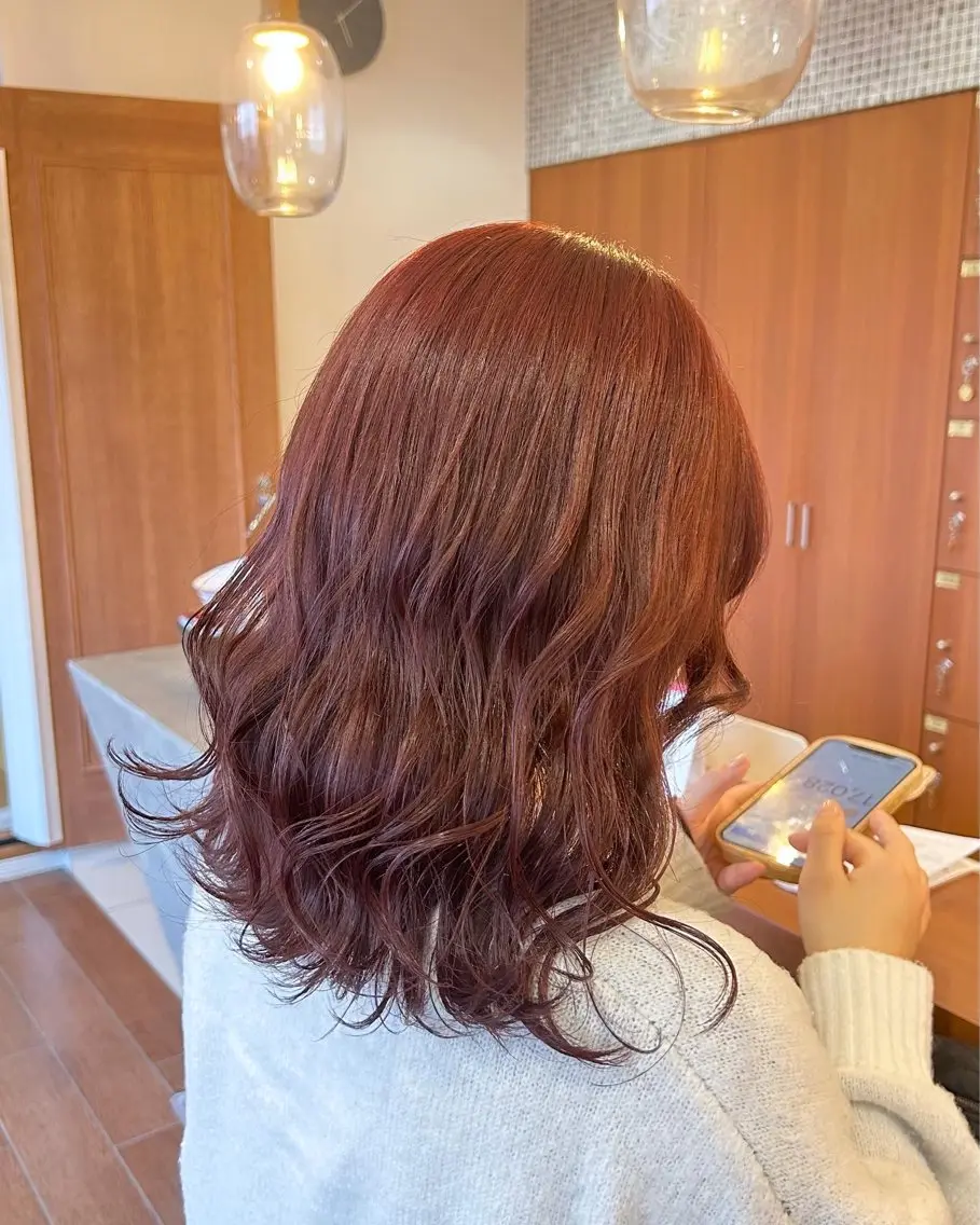 ミディアム カラー ブリーチ ダブルカラー ブリーチなしカラー ピンクカラー トップスタイリスト 林すずかのヘアスタイル