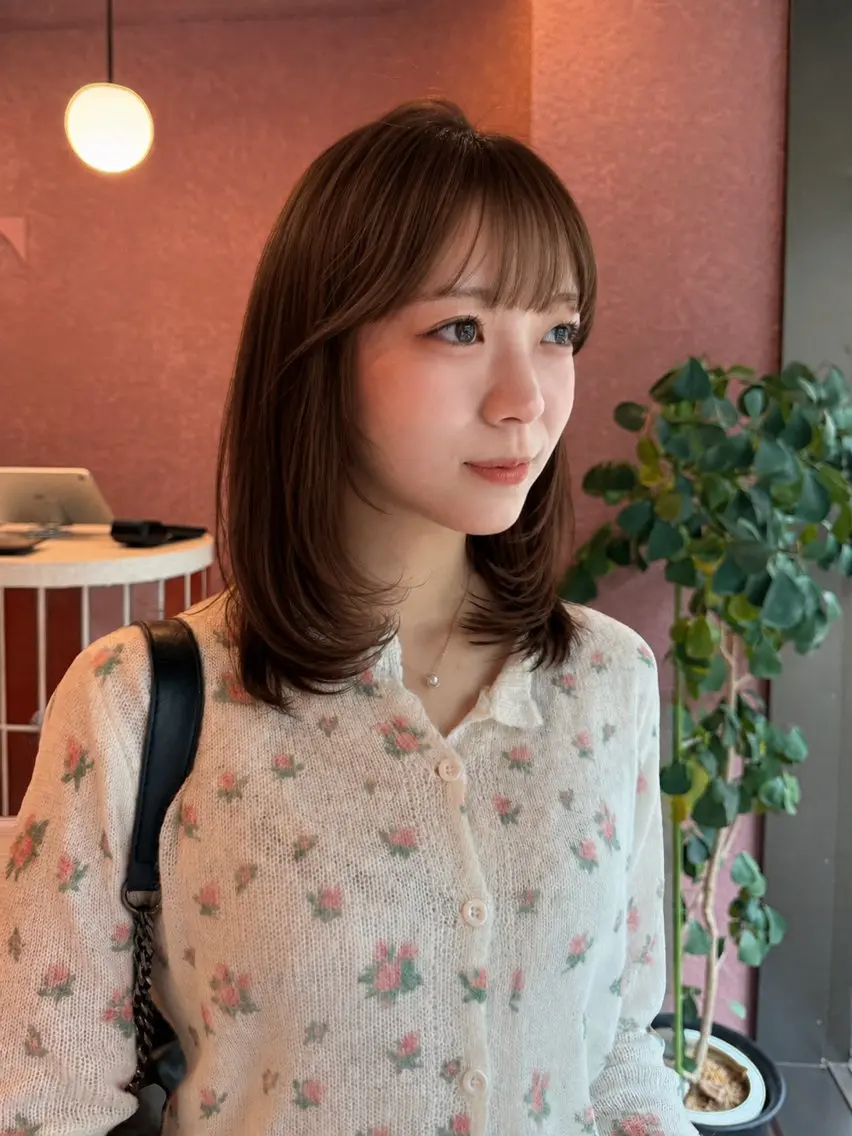 ミディアム ヘアカラー トリートメント 透明感カラー♡ 原宿美容室¦Rinaのヘアスタイル