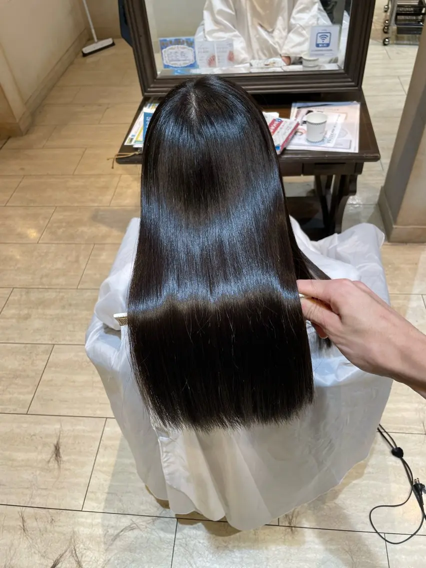 セミロング 縮毛矯正 喜多 伯斗のヘアスタイル