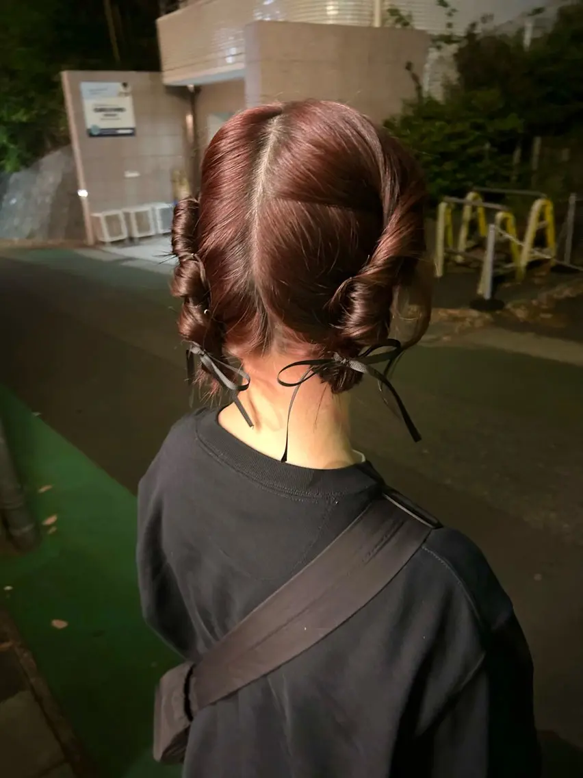 ミディアム カラー ヘアアレンジ mitsuki ブリーチモデルのヘアスタイル
