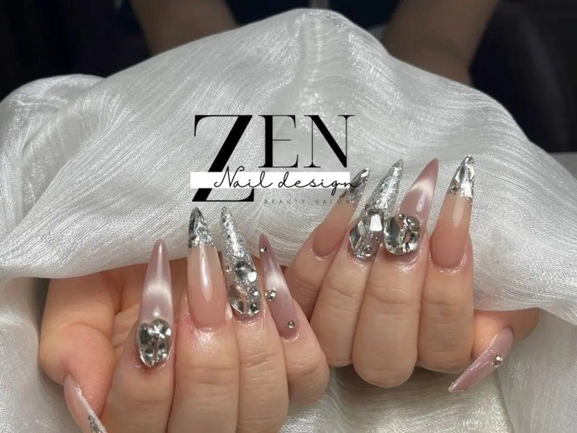 ネイル チークネイル 長さ出し フレンチネイル 韓国ネイル マグネットネイル ハンドネイル Zen Nail Design 池袋のネイルデザイン