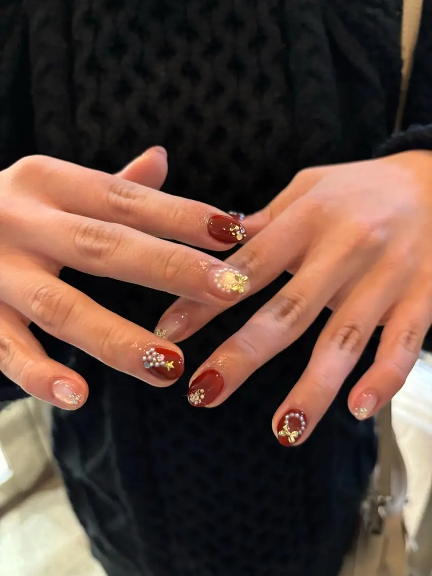 ネイル 冬ネイル クリスマス ハンドネイル N° nail_ fuyukaのネイルデザイン