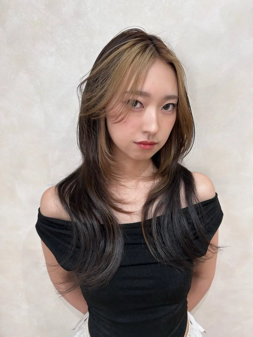 ロング ヘアカラー 木本晴香/髪質改善 /艶カラー透明感のヘアスタイル