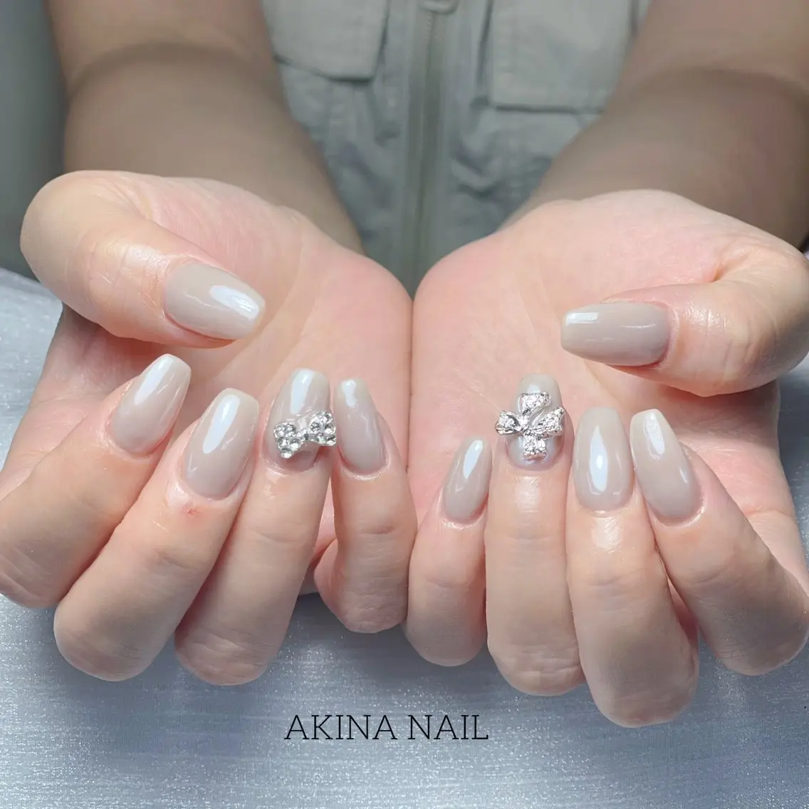 セミロング 韓国風ヘア ハンドネイル Akina Nail 亀戸のネイルデザイン