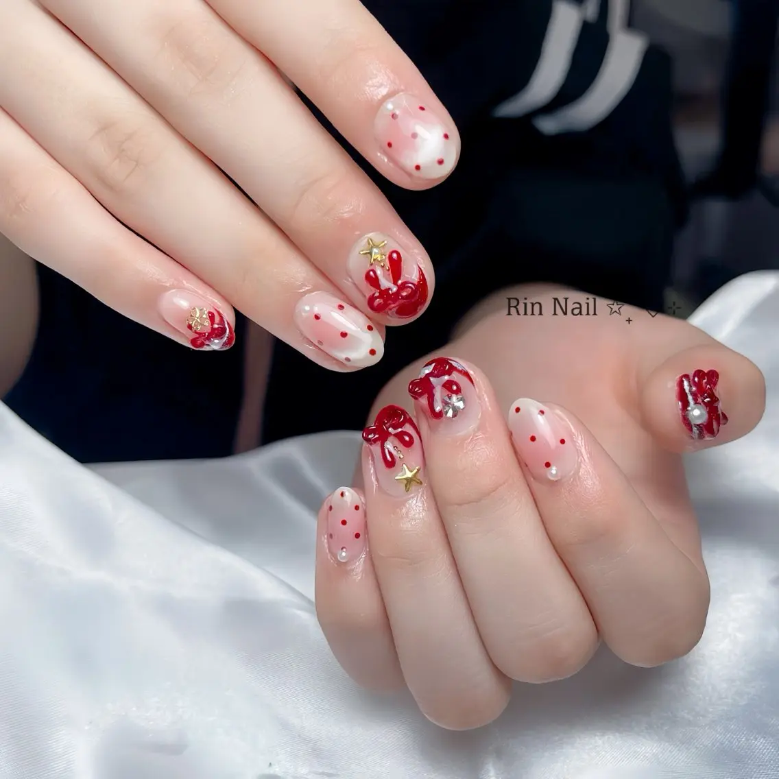 ネイル アートネイル チークネイル ジェルネイル ロングネイル マグネットネイル ハンドネイル Rin Nail 新大久保店のネイルデザイン