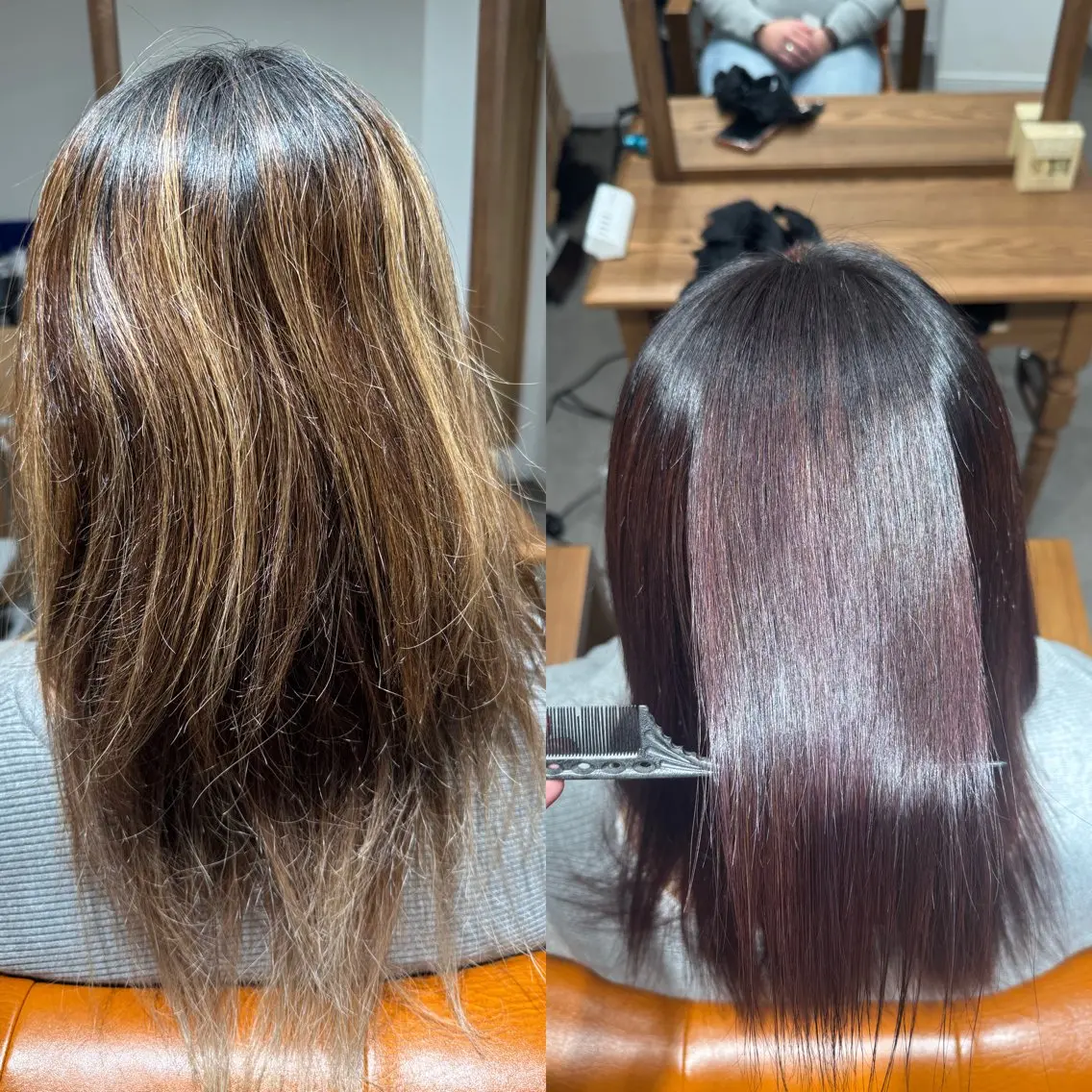 セミロング カット 縮毛矯正 トリートメント 髪質改善縮毛✨ 泉谷彪芽のヘアスタイル