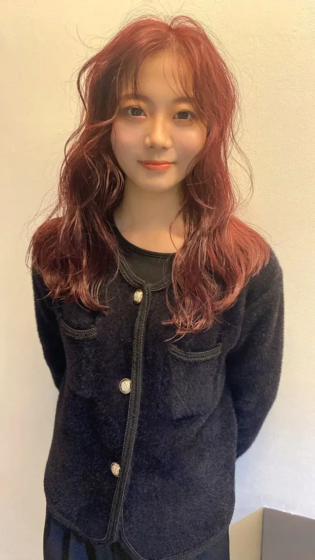 セミロング カラー ヘアアレンジ ピンクカラー ローズカラー 広島/ボブ/レイヤー 🌿‬wakabaのヘアスタイル