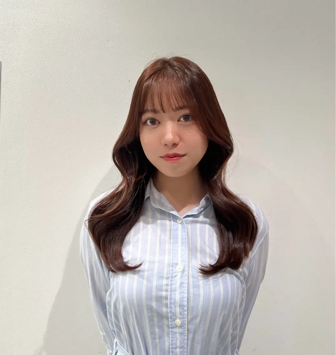 ロング カラー カット ヘアカラー トリートメント 💗渋谷/韓国/レイ ヤー顔周りSayaのヘアスタイル