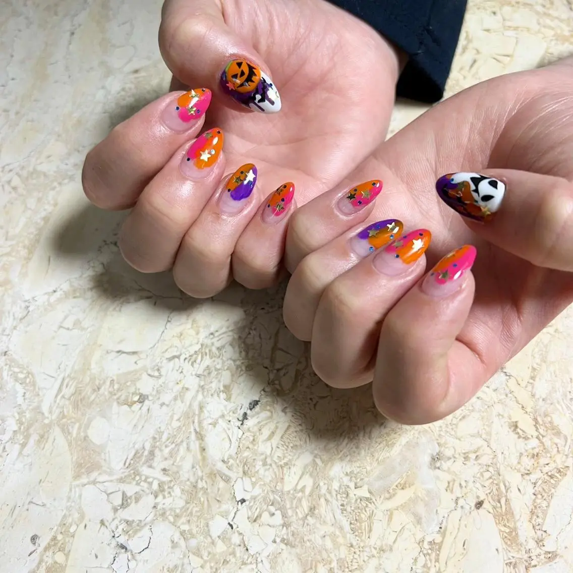 ネイル アートネイル フットネイル ジェルネイル グリーン ハロウィン ハンドネイル フットネイル nail salon mieux(ミュー)のマツエク・マツパデザイン