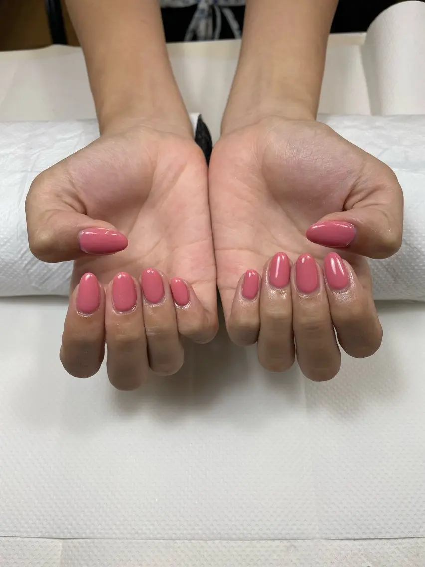 ネイル ワンカラーネイル ピンク miya ❤️のネイルデザイン