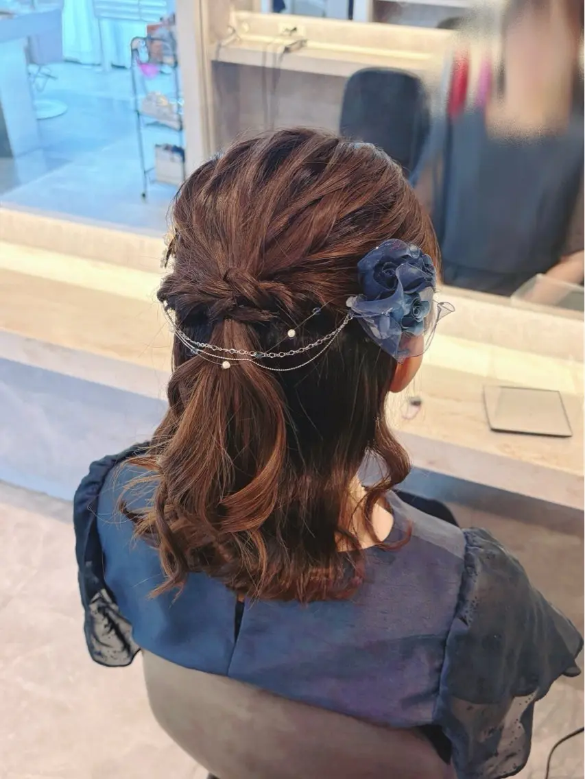 ミディアム ヘアアレンジ ヘアセット 🫧Maho【浦和】 艶カラー/ヘアメ🫧のヘアスタイル