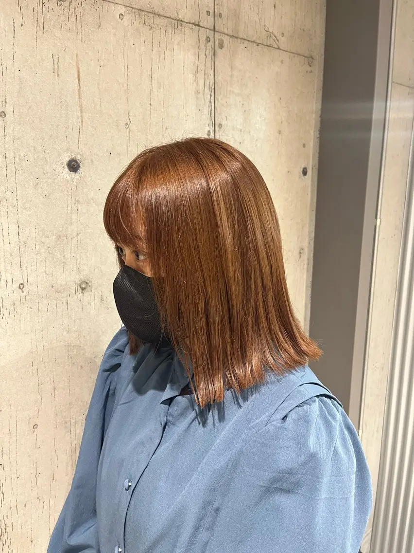 ミディアム カラー ヘアアレンジ カット ヘアカラー トリートメント 垢抜けボブ×透明 感カラーリクト💥のヘアスタイル