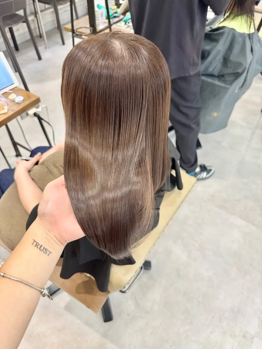 セミロング カラー ブリーチなしwカラー /艶カラー/oukaのヘアスタイル