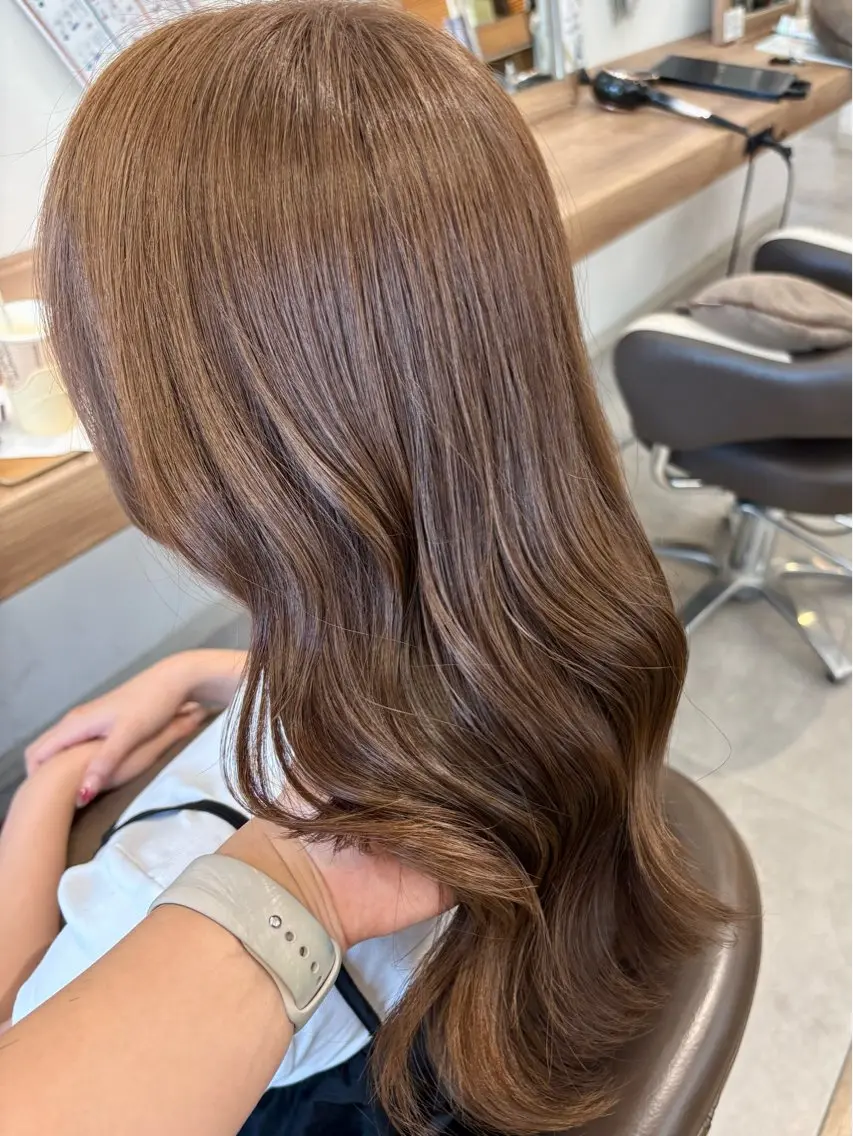 ロング カラー ミント ヘアカラー 渡邊 玲来のヘアスタイル