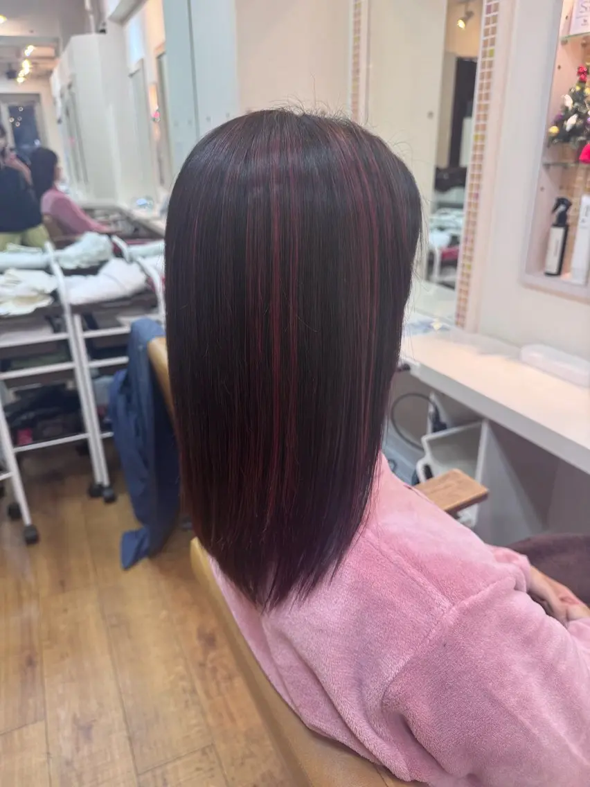 ミディアム ヘアカラー 森 千明のヘアスタイル