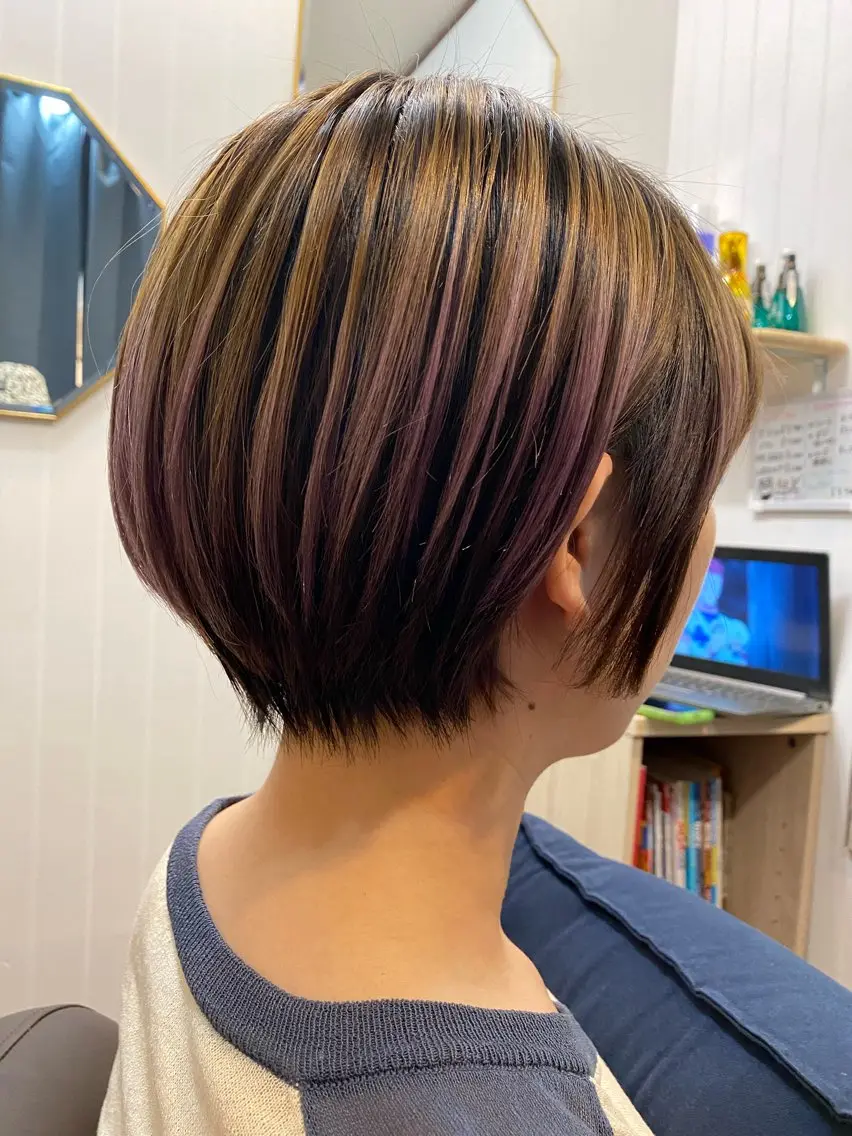 ショート カラー 河内山本駅近く エム ウォークのヘアスタイル