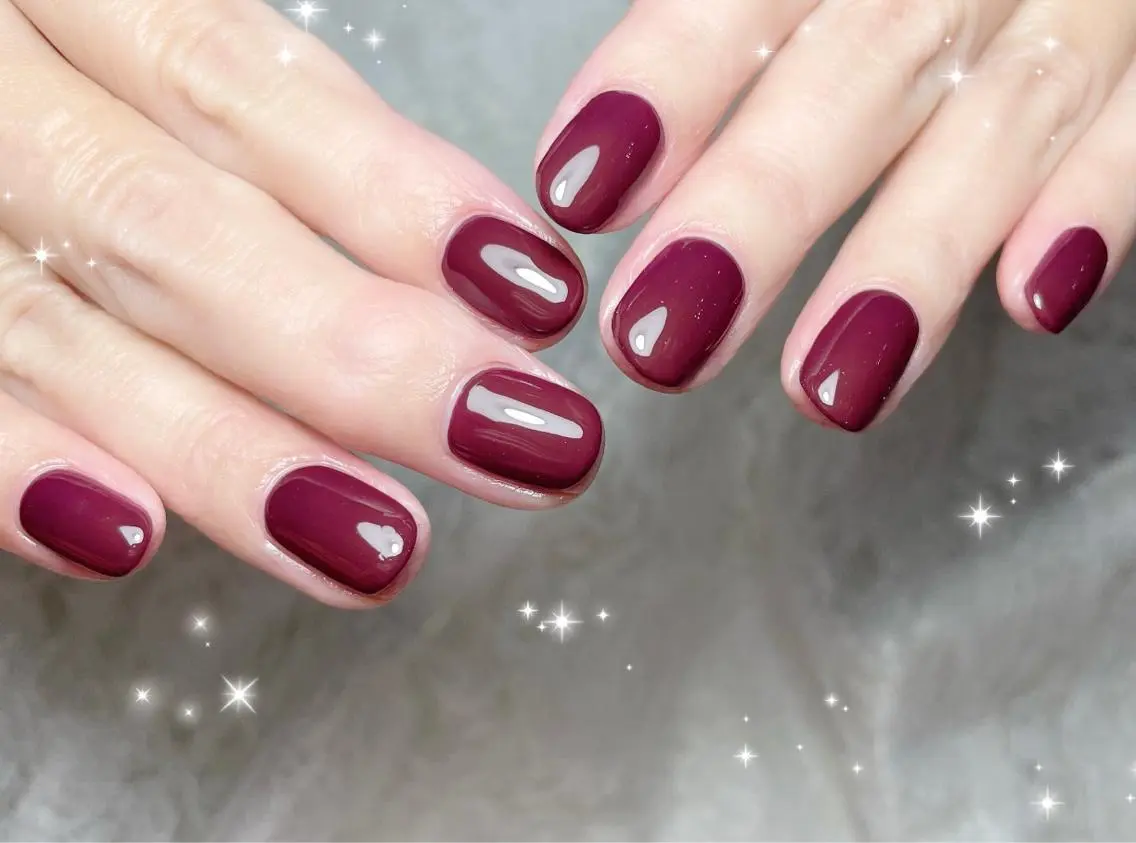 ネイル ボルドー ハンドネイル FLARE NAIL フレアネイルのネイルデザイン