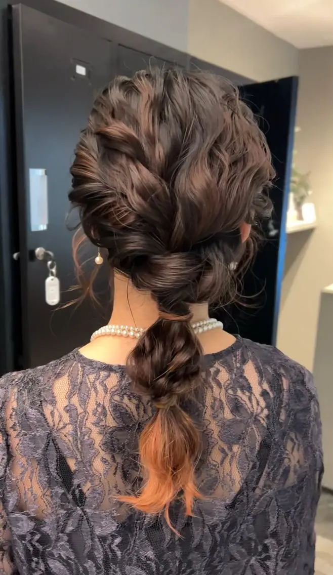 ロング カラー アレンジ/新宿 透明感カラー/ヤノのヘアスタイル