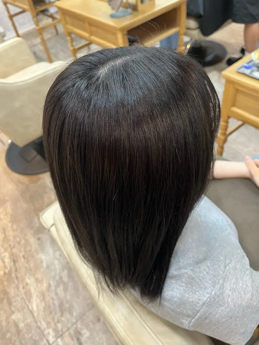 セミロング カラー ブリーチ ヘアカラー 縮毛矯正⚡️カラー いいじまのヘアスタイル