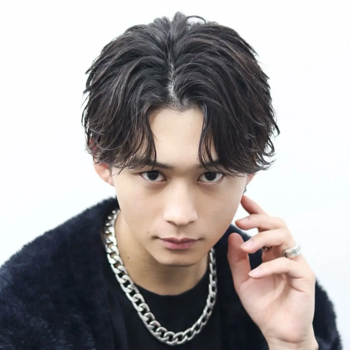 ミディアム カラー パーマ メンズ カット トリートメント ハイトーン/メンズマ ッシュ/KYOHEIのヘアスタイル