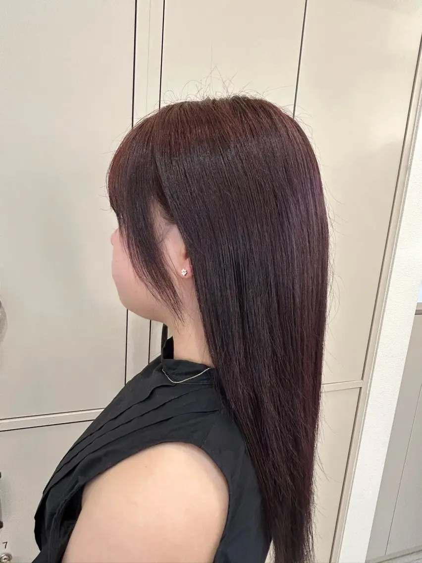 セミロング カラー ブラウンカラー ピンクカラー ピンクブラウン トリートメント ヘアカラー 暖色カラー❤️/韓国 ヘア/りり菜のヘアスタイル