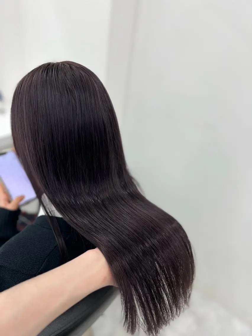 セミロング カラー 💖似合わせカラー レイヤー💖縮毛矯正のヘアスタイル