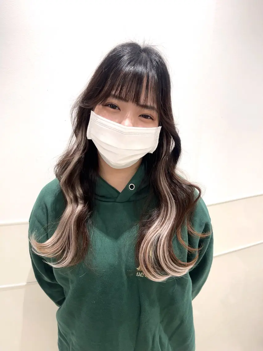 ロング カラー シールエクステ ブリーチ エクステ エクステ りおな/髪質改善/ カラー /平尾のヘアスタイル