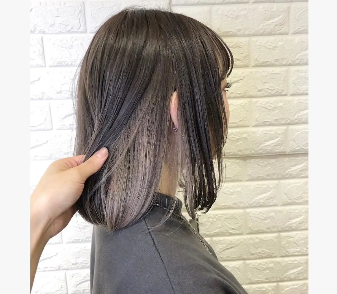 ミディアム カラー インナーカラー ウルフカット ハッシュカット/七海のヘアスタイル