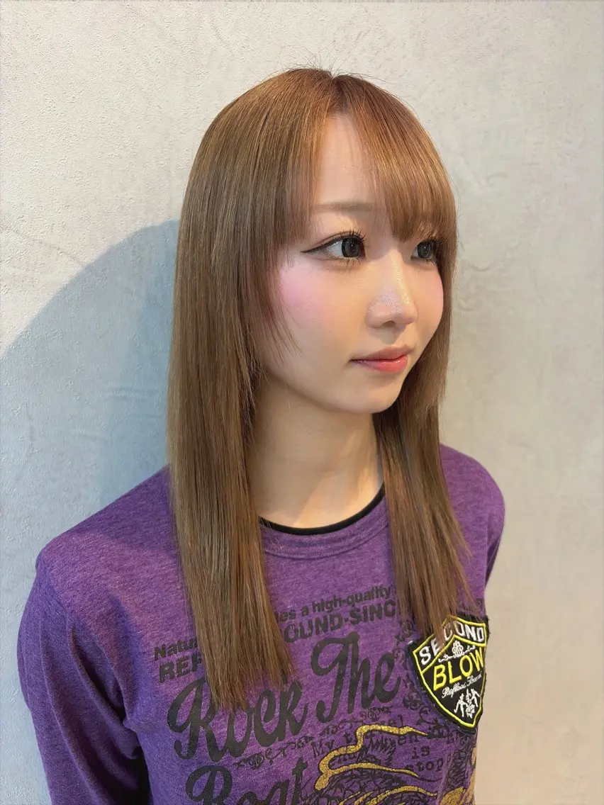 セミロング カラー ベージュカラー ミルクティーベージュ ヘアカラー トリートメント 🎀asumi/大宮 /モデル様募集中🎀のヘアスタイル