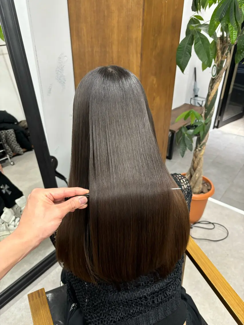 ロング カラー 髪質改善 縮毛矯正 トリートメント マツダ レンのヘアスタイル