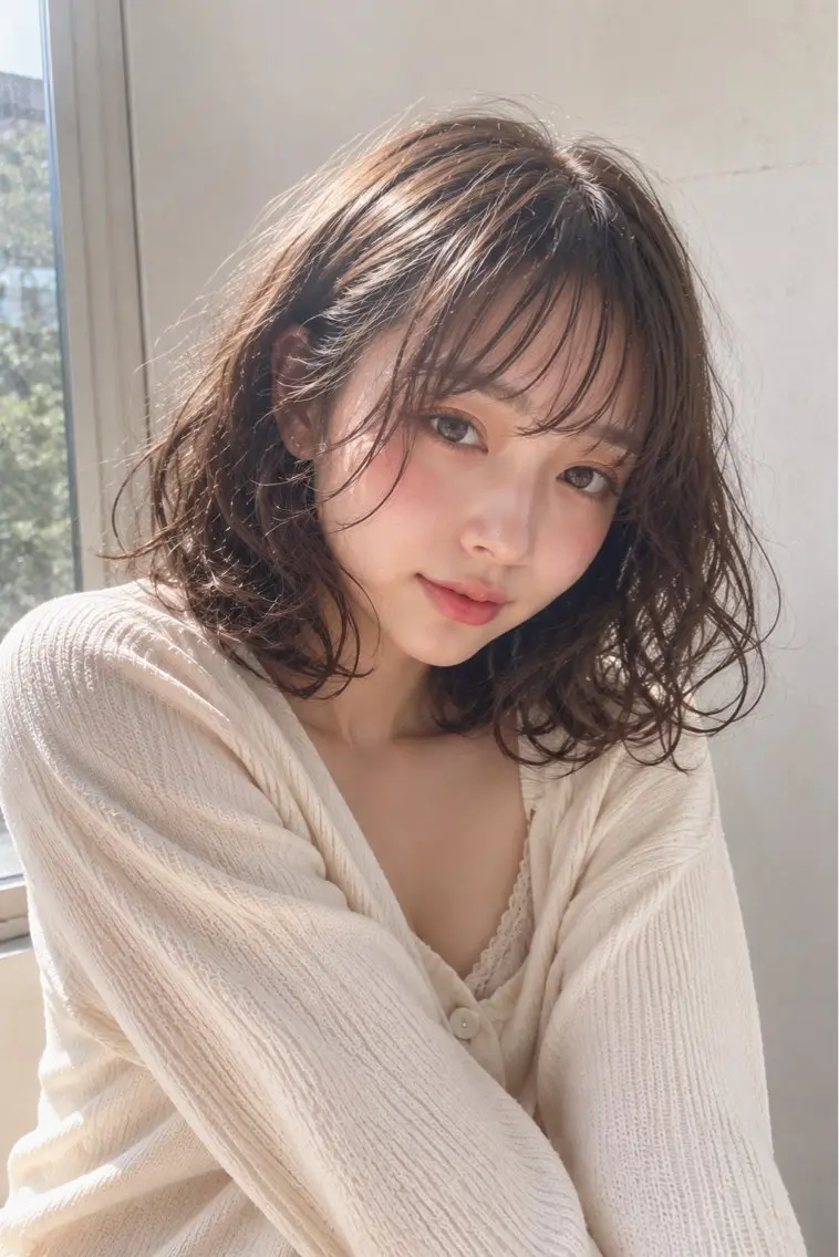ショート カラー パーマ カット ヘアカラー パーマ トリートメント ボブパーマ/縮毛矯正 /かわいい/せき🫧のヘアスタイル