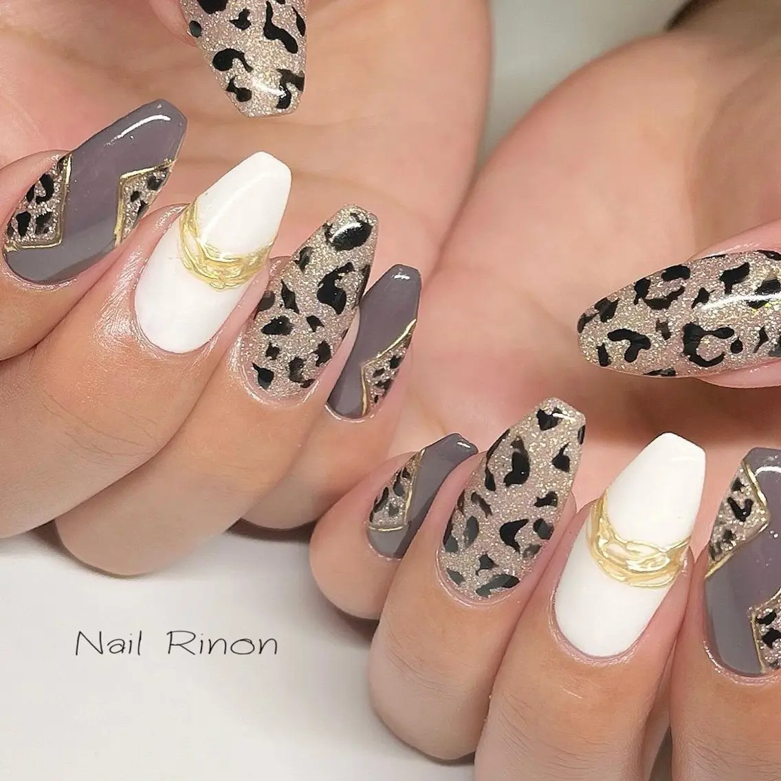 ネイル アニマル柄 ハンドネイル Nail Rinonのネイルデザイン