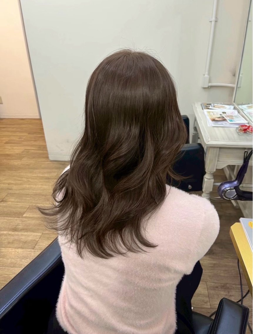 ミディアム カラー オレンジ ヘアカラー 心寧🍑🤍ྀི/ beigecolorのヘアスタイル