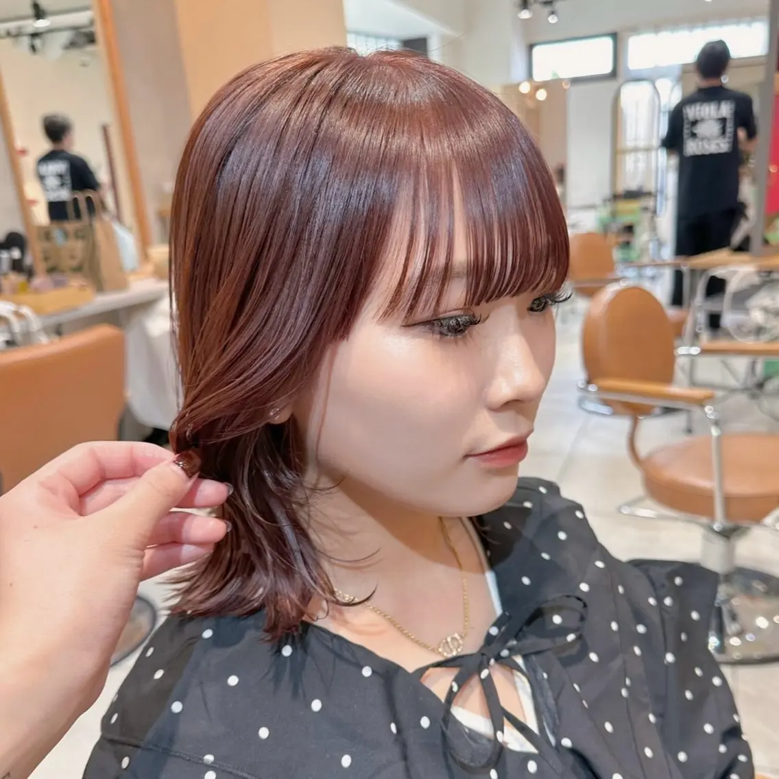 ミディアム ヘアカラー トリートメント ヘアセット 🧸🫧暖色/ボブ/ 橋本美柚🫧🧸のヘアスタイル