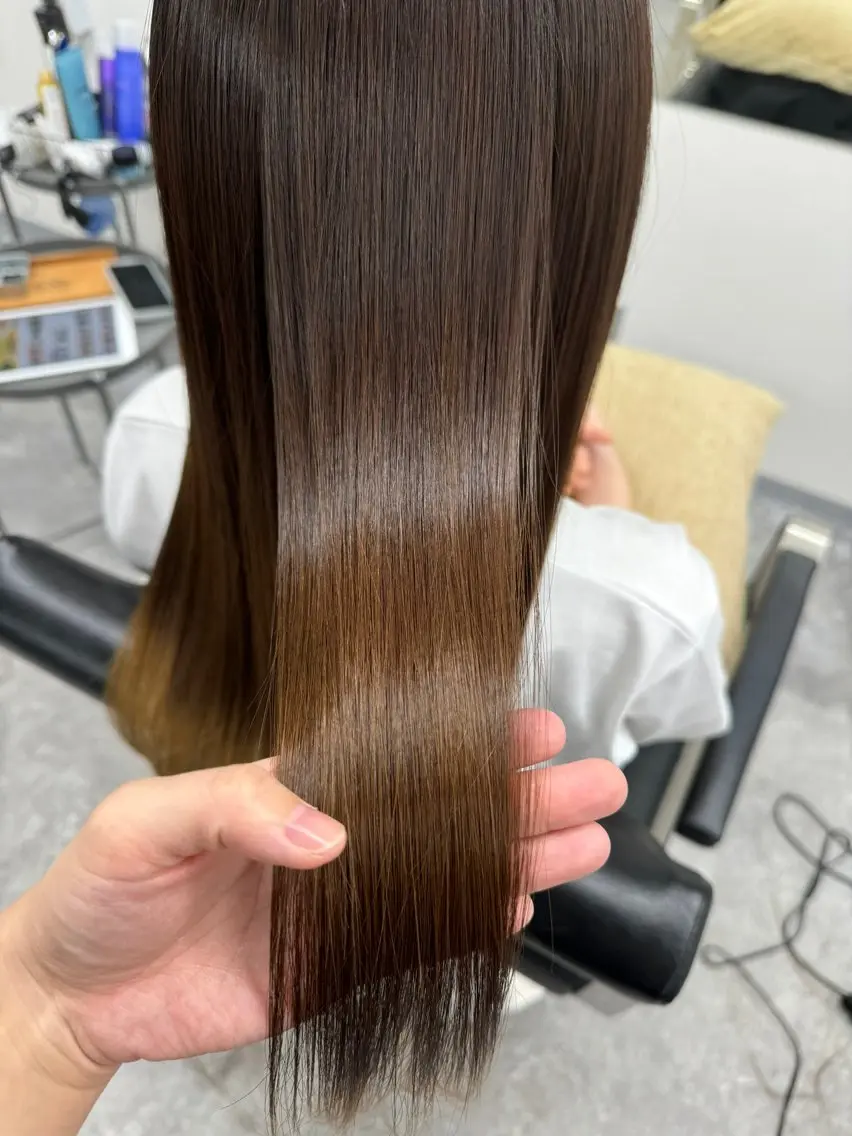ロング 髪質改善 トリートメント 酸熱トリートメント 髪質改善メニュー 長井 美佐子のヘアスタイル