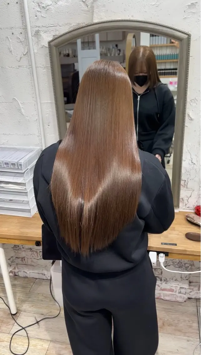 ロング カラー タッセルボブ髪質改善 縮毛矯正/ヒロキのヘアスタイル